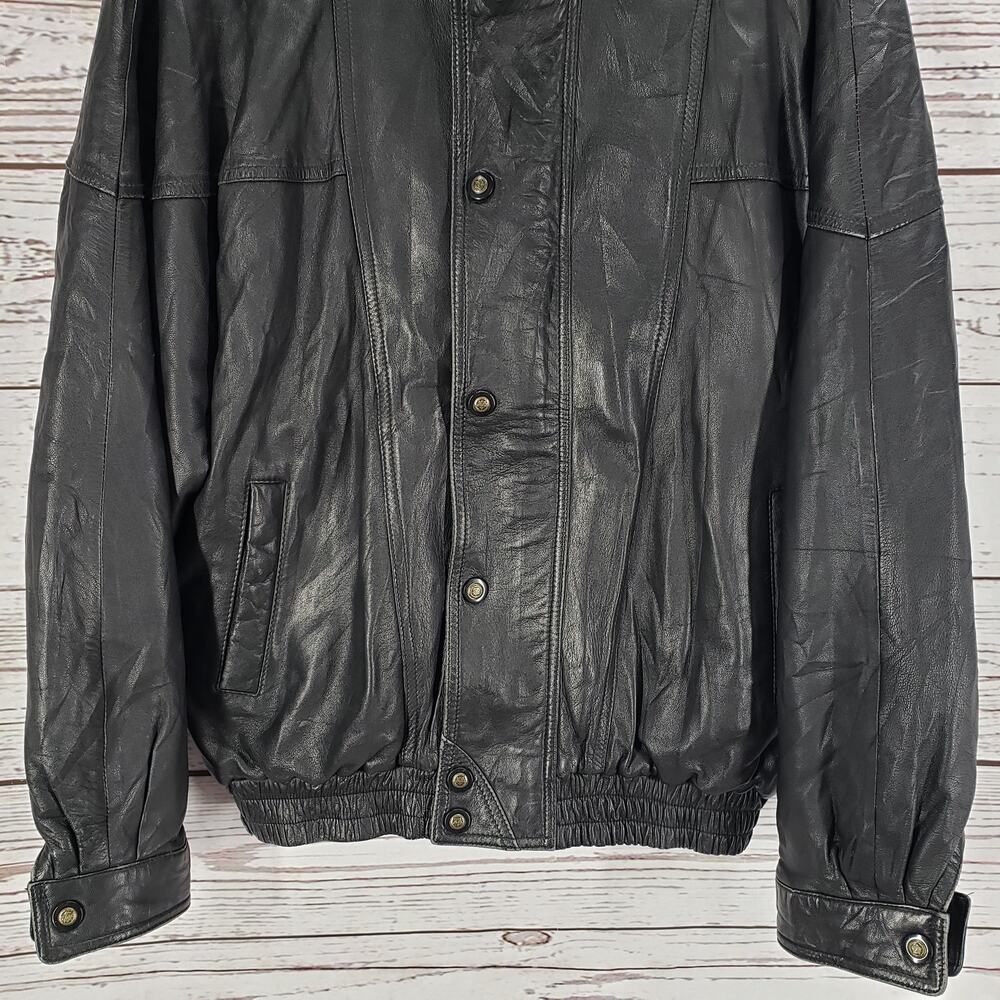 Monaco Leather Italy Men's Snap/Full Zip Lambskin Leather Jacket Size XL - Picture 3 of 16